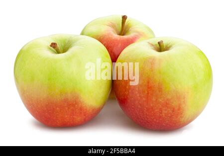 red green apple path isolated on white Stock Photo