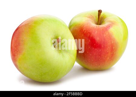 red green apple path isolated on white Stock Photo