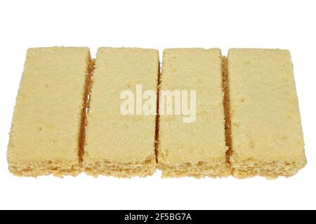 Scottish shortbread fingers isolated on white background Stock Photo