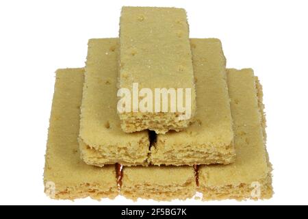 Scottish shortbread fingers isolated on white background Stock Photo