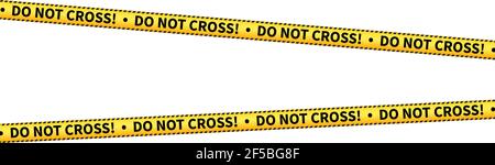 yellow DO NOT CROSS barrier tape isolated on white vector illustration Stock Vector