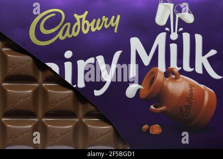 Cadbury Dairy Milk bar of chocolate Stock Photo