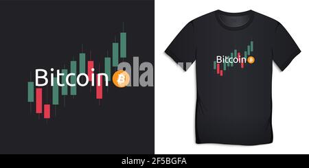 Bitcoin tradingview chart, design t-shirts vector Stock Vector