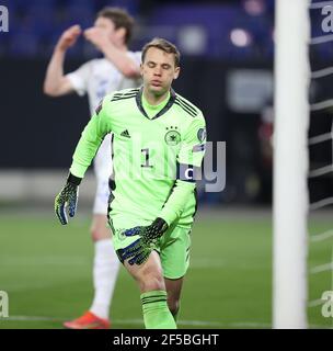 Duisburg, Germany. 25th Mar, 2021. firo: 25.03.2021 Football, Soccer: Landerspiel National Team WM Qualification 2021/2022, Group J, Germany, GER - Iceland goalwart Manuel NEUER, GER | usage worldwide Credit: dpa/Alamy Live News Stock Photo