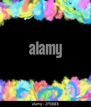 Abstract smoke for design. Abstract Holi colorful smoke concept. Smoke isolated on background and copy space. Colorful  smoke with empty place Stock Photo