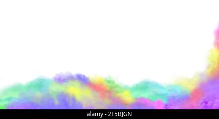 Abstract smoke for design. Abstract Holi colorful smoke concept. Wide format banner. Panoramic web banner. Stock Photo