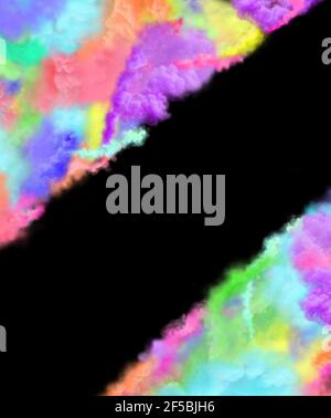 Abstract smoke for design. Abstract Holi colorful smoke concept. Smoke isolated on background and copy space. Colorful  smoke with empty place Stock Photo