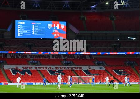 London, UK. 25th Mar, 2021. Action during the World Cup 2022 Qualification match between England and San Marino at Wembley Stadium in London, England. Credit: SPP Sport Press Photo. /Alamy Live News Stock Photo