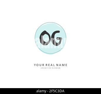 OG Initial letter handwriting and signature logo. A concept handwriting initial logo with template element. Stock Vector