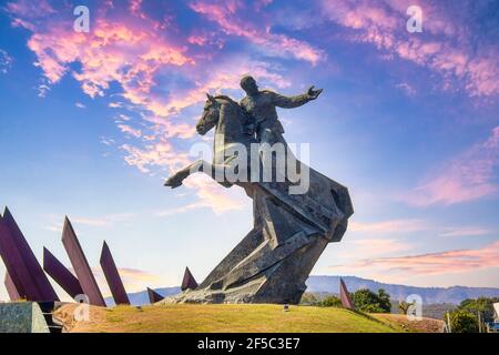 Antonio Maceo monument in Revolution Square, Santiago de Cuba Landmark, Cuba Stock Photo