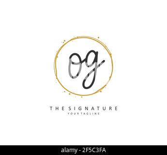 OG Initial letter handwriting and signature logo. A concept handwriting initial logo with template element. Stock Vector
