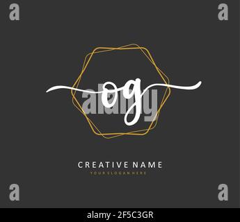 OG Initial letter handwriting and signature logo. A concept handwriting initial logo with template element. Stock Vector