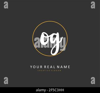 OG Initial letter handwriting and signature logo. A concept handwriting initial logo with template element. Stock Vector