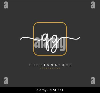 QG Initial letter handwriting and signature logo. A concept handwriting initial logo with template element. Stock Vector