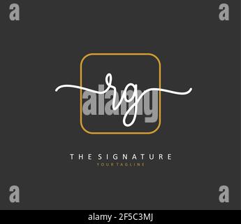 RG Initial letter handwriting and signature logo. A concept handwriting initial logo with template element. Stock Vector