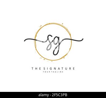 SG Initial letter handwriting and signature logo. A concept handwriting initial logo with template element. Stock Vector