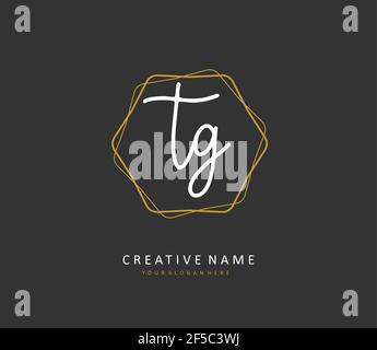 TG Initial letter handwriting and signature logo. A concept handwriting initial logo with template element. Stock Vector