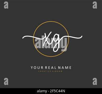XG Initial letter handwriting and signature logo. A concept handwriting initial logo with template element. Stock Vector