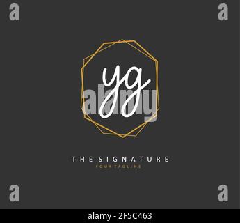 YG Initial letter handwriting and signature logo. A concept handwriting initial logo with template element. Stock Vector