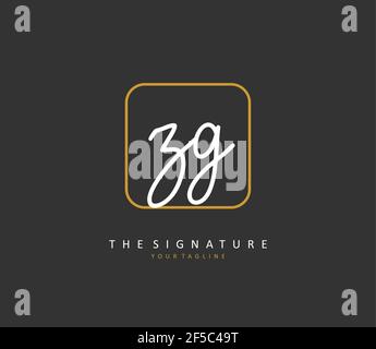 ZG Initial letter handwriting and signature logo. A concept handwriting initial logo with template element. Stock Vector