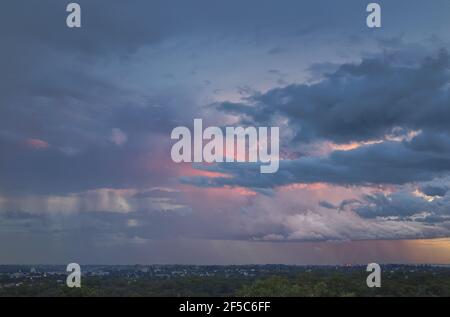 Storm clouds at sunset, Western Australia Stock Photo