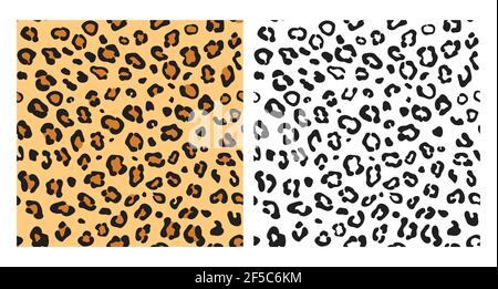 Leopard seamless pattern background. Leopard texture with color pattern and black pattern isolated design. Stock Vector