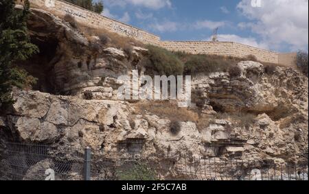 Skull Rock near Garden Tomb in Jerusalem, Israel. High quality photo Stock Photo