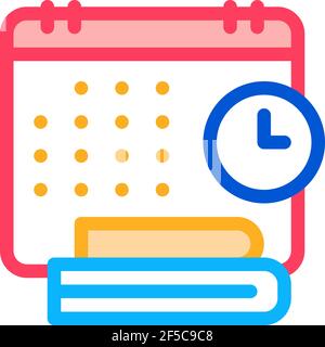 schedule and daily routine of administrator color icon vector illustration Stock Vector