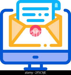accept incoming mail administrator color icon vector illustration Stock Vector