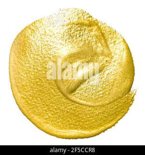 Gold acrylic round brush stroke. Vector illustration. Stock Vector