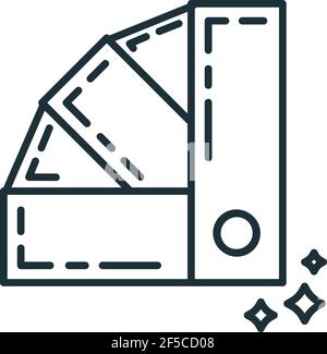 Concept design color palette icon renovation house, paint the house solution flat line vector illustration, isolated on white. Choice building shade s Stock Vector