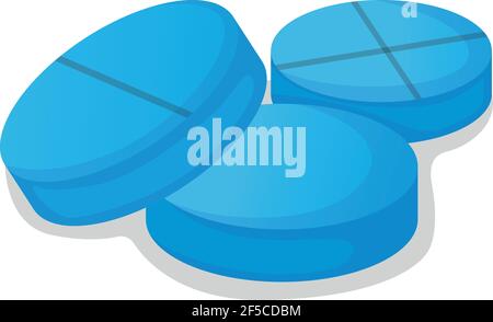 Pill and Dragee Concept Icon and Label. Health Research Symbol, Icon and Badge. Cartoon Vector illustration. Stock Vector