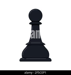 Pawn chess piece vector icon isolated on white background. Stock Vector