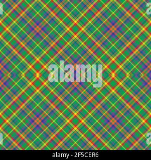 Rainbow Argyle Plaid Tartan textured Seamless pattern design suitable for fashion Stock Vector