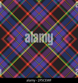 Rainbow Argyle Plaid Tartan textured Seamless pattern design suitable for fashion Stock Vector