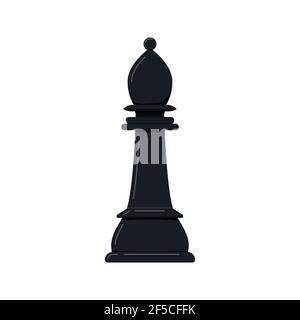 Bishop chess piece vector icon isolated on white background. Stock Vector