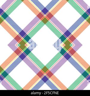 Rainbow Argyle Plaid Tartan textured Seamless pattern design suitable for fashion Stock Vector