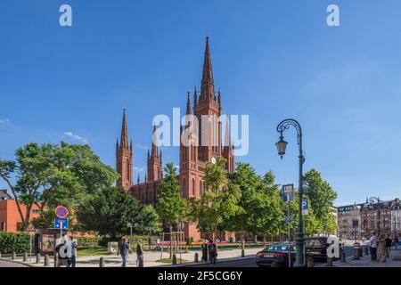 geography / travel, Germany, Hesse, Wiesbaden, market church, Additional-Rights-Clearance-Info-Not-Available Stock Photo