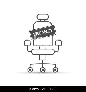 vacancy sign on an empty seat. Hiring an employee, a business vacancy. Flat design. Stock Vector