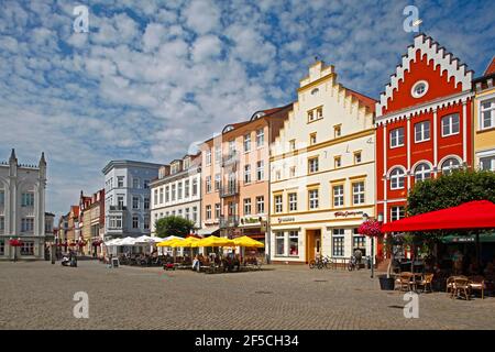 geography / travel, Germany, Mecklenburg-West Pomerania, GER, Greifswald, marketplace with town houses, Additional-Rights-Clearance-Info-Not-Available Stock Photo
