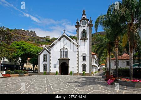 geography / travel, Portugal, Madeira Isle, Ribeira Brava, church Igreja de Sao Bento, 16. Jhd., spire, Additional-Rights-Clearance-Info-Not-Available Stock Photo