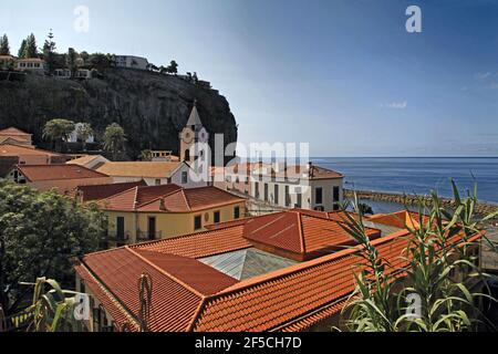 geography / travel, Portugal, Madeira Isle, view towards Ponta do sol with church Ingreja Nossa Senhor, Additional-Rights-Clearance-Info-Not-Available Stock Photo