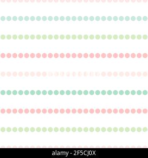 Pastel colored dotted lines for eggs decoration. seamless texture with Easter ornament on white background. Vector illustration. Easter shevron patter Stock Vector