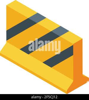 Concrete block road icon. Isometric of concrete block road vector icon for web design isolated on white background Stock Vector