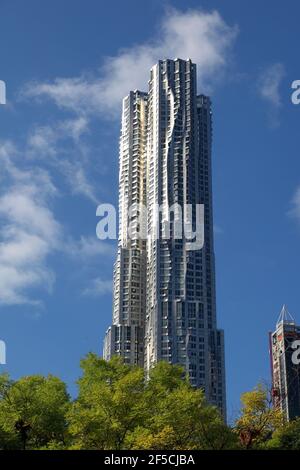 geography / travel, USA, New York, New York City, Gehry Building, 8 Spruce Street, Downtown Manhattan, Additional-Rights-Clearance-Info-Not-Available Stock Photo