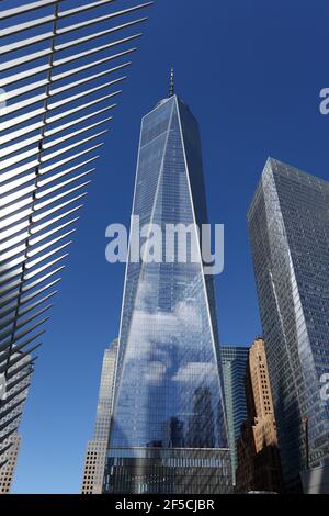 geography / travel, USA, New York, New York City, One World Trade Center, Downtown Manhattan, New York, Additional-Rights-Clearance-Info-Not-Available Stock Photo