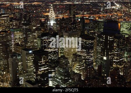 geography / travel, USA, New York, New York City, view from Empire State Building towards Chrysler Bui, Additional-Rights-Clearance-Info-Not-Available Stock Photo