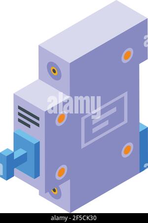 Electrical switch icon. Isometric of electrical switch vector icon for web design isolated on white background Stock Vector