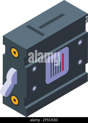 Automatic breaker icon. Isometric of automatic breaker vector icon for web design isolated on white background Stock Vector
