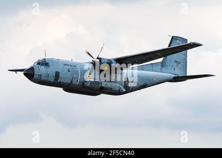 A Transall C-160 military transport aircraft of the French Air Force. Stock Photo
